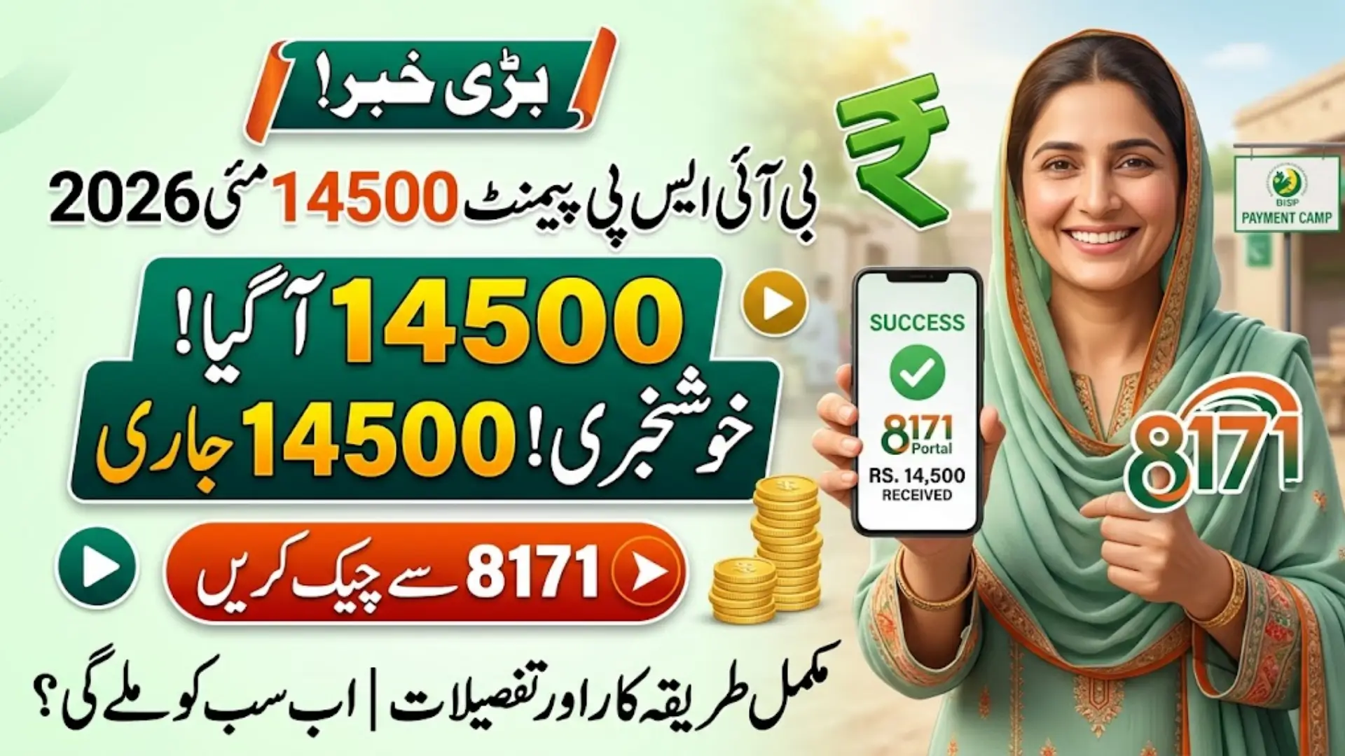 BISP Payment 14500 May 2026 Check Via 8171.bisp.gov.pk Full Details